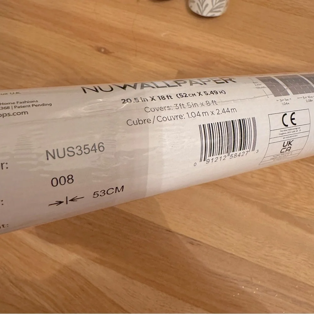 1 Roll NuWallpaper Yellow Wethersfield Peel and Stick Wallpaper
